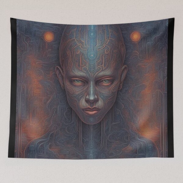 Item preview, From Above, Psychedelic Abstract Portrait, Digital Art designed and sold by Burn-Ego.
