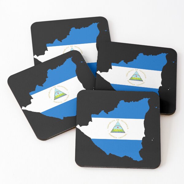 Item preview, Flag Map of Nicaragua designed and sold by feether-store.
