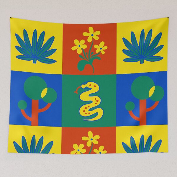 Item preview, Nature Doodle Print in Primary Colors designed and sold by Jselz.