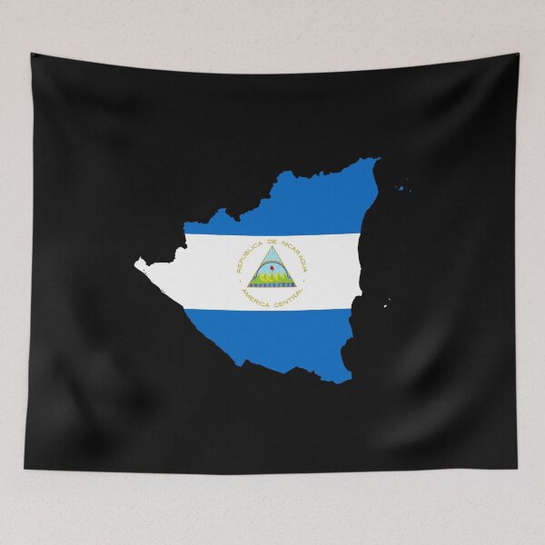 Item preview, Flag Map of Nicaragua designed and sold by feether-store.