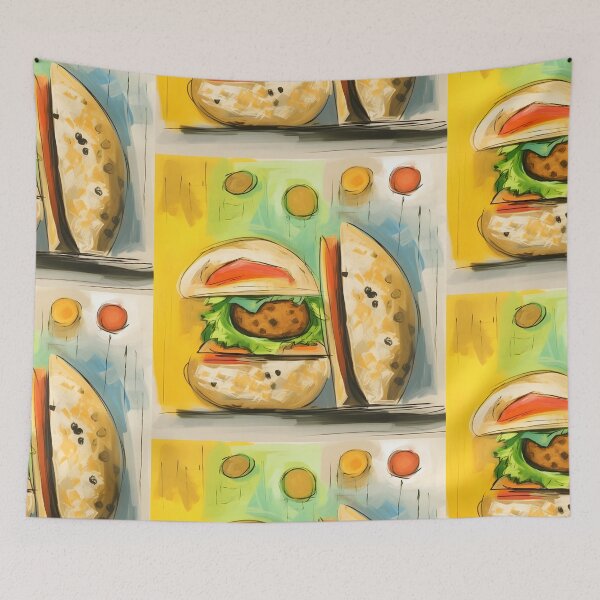 Item preview, Flavor Explosions- Abstract Expressionist Journey into Falafel Bliss Healthy Food designed and sold by OlfactoART Studio.