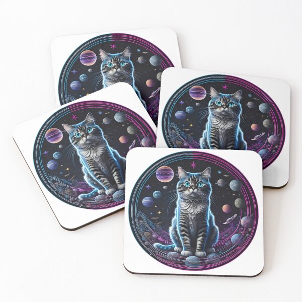 Item preview, Celestial Cat with Planets designed and sold by Qlutique.