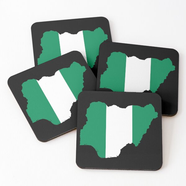 Item preview, Flag Map of Nigeria designed and sold by feether-store.