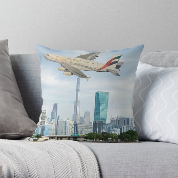Funky White Plane Airplane Pilot Flying Cushion