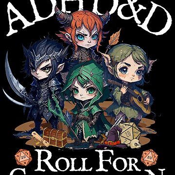 Artwork thumbnail, ADHD dnd adventurers: roll for concentration, neurodiversity & mental health quote by DungeonAtelier