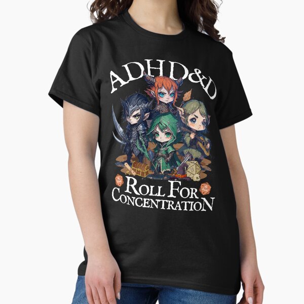 Item preview, ADHD dnd adventurers: roll for concentration, neurodiversity & mental health quote designed and sold by DungeonAtelier.