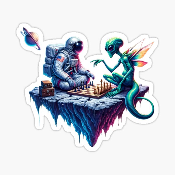 Item preview, Astronaut and Alien Intergalactic Strategy Summit designed and sold by ArtComixHaven.