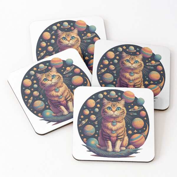 Item preview, Celestial Cat with Planets designed and sold by Qlutique.