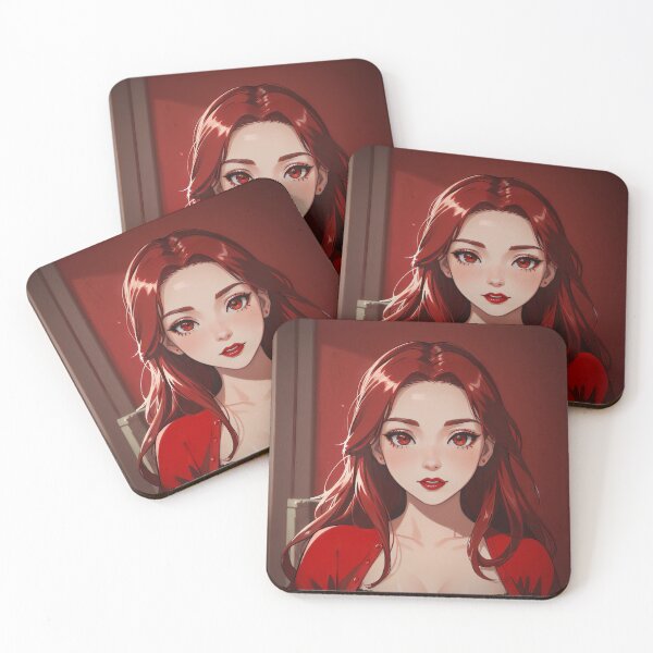 Item preview, Crimson Elegance: Anime Portrait designed and sold by SilkPajamas.