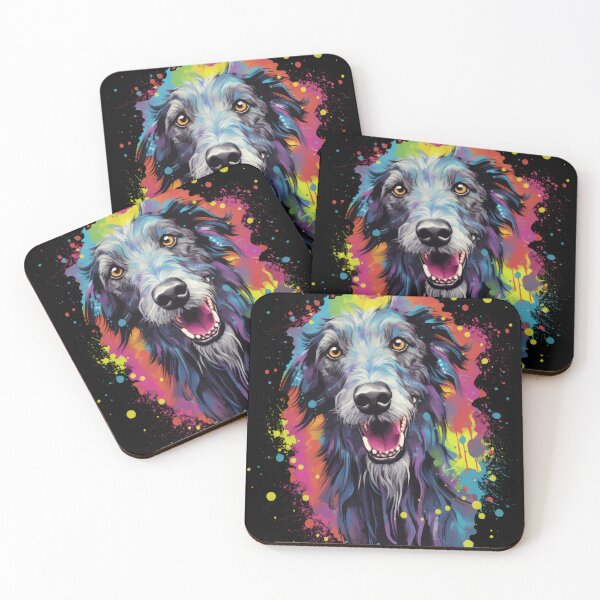 Item preview, colorful scottish deerhound colorful dog painting designed and sold by WallyPink.