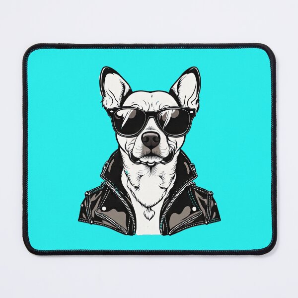 Item preview, cute dog in leather jacket and sunglasses designed and sold by Bilisik.