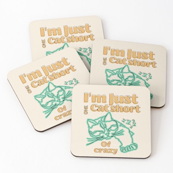Item preview, I'm just one cat short of crazy. designed and sold by BlueGoldArt.
