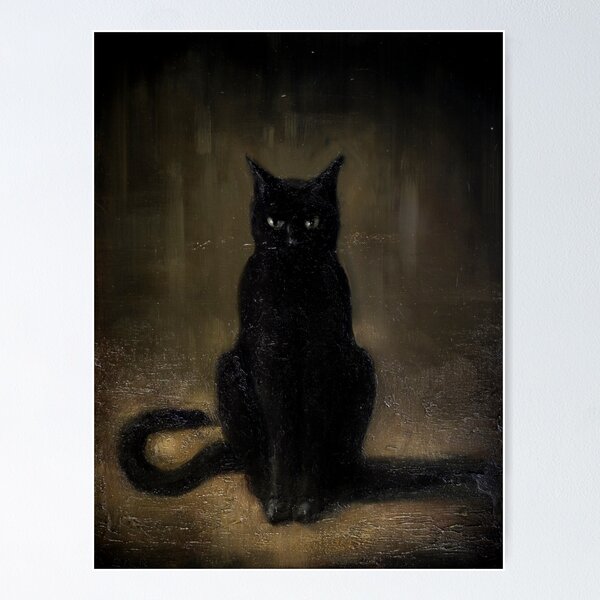 Item preview, Black Cat - Oil Painting  designed and sold by KanosDesign.