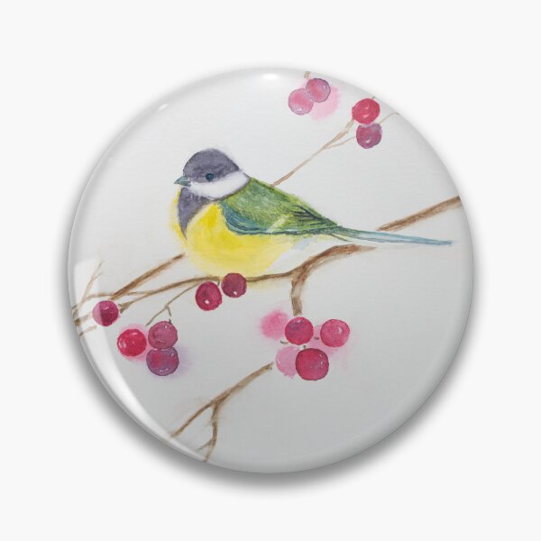 Item preview, Yellow bird and red berry designed and sold by TanviCreations.