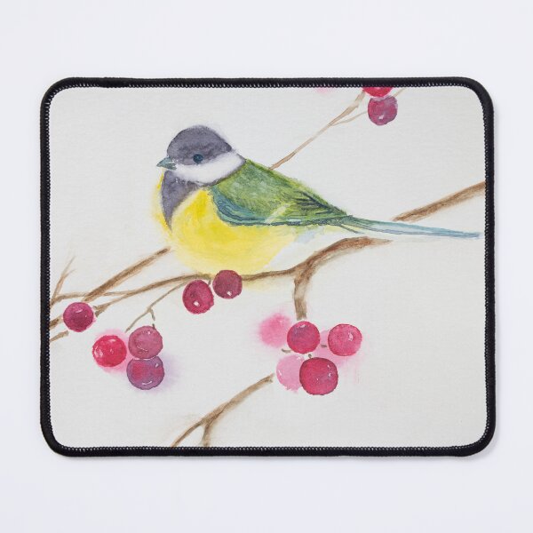 Item preview, Yellow bird and red berry designed and sold by TanviCreations.