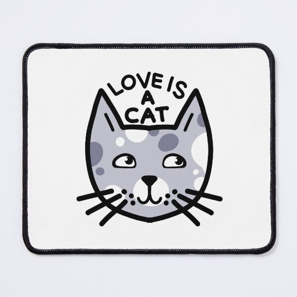 Item preview, Love is a cat Grey cat cartoon designed and sold by jazzydevil.
