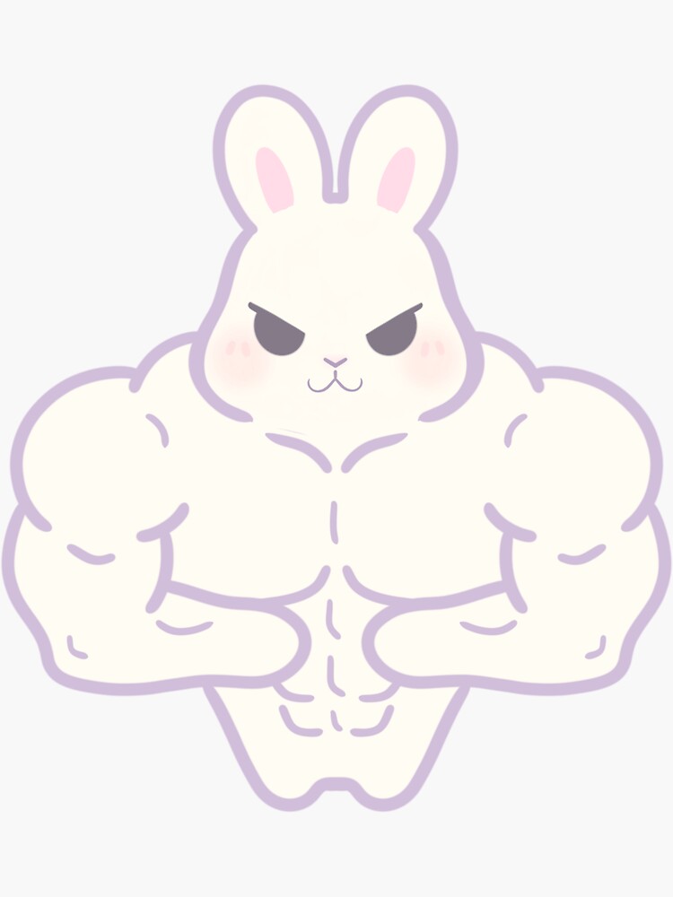 Muscle Bunny Sticker for Sale by Kitkasss