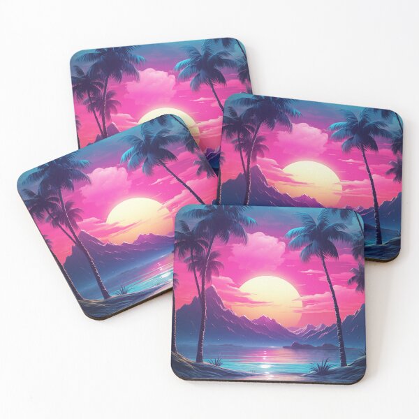 Item preview, Tropic Twilight Grooves: Retro Wave Oasis designed and sold by Mullet Monkey.