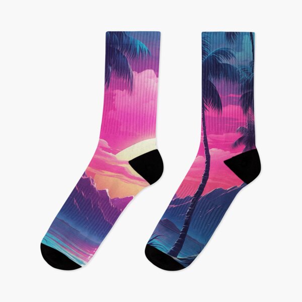 Item preview, Tropic Twilight Grooves: Retro Wave Oasis designed and sold by Mullet Monkey.