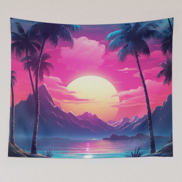 Item preview, Tropic Twilight Grooves: Retro Wave Oasis designed and sold by Mullet Monkey.
