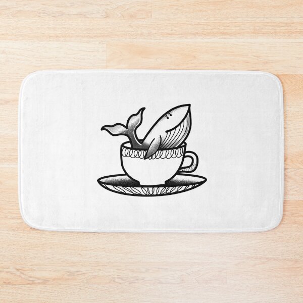 Item preview, Flash tattoo Whale in a teacup designed and sold by jazzydevil.