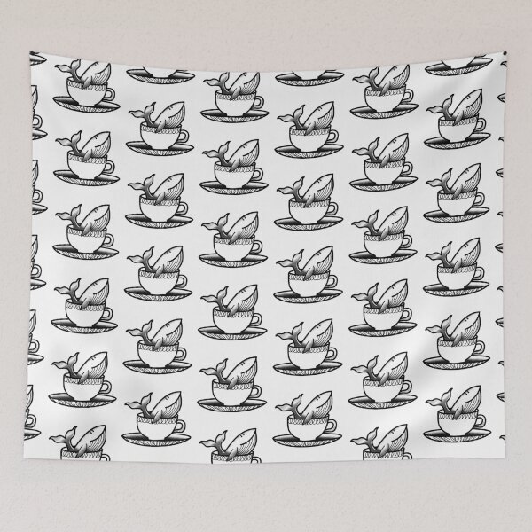 Item preview, Flash tattoo Whale in a teacup designed and sold by jazzydevil.