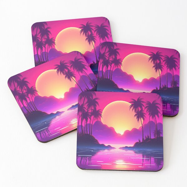 Item preview, Retrowave Tropics: Luminous Beach Resonance designed and sold by Mullet Monkey.