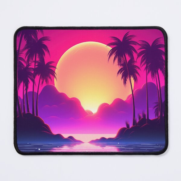 Item preview, Retrowave Tropics: Luminous Beach Resonance designed and sold by Mullet Monkey.