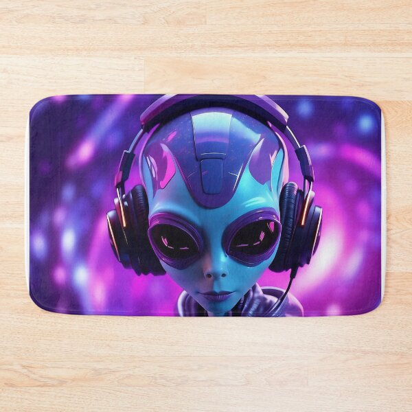 Item preview, Galactic Beats: Cute Alien DJ Spinning Vinyls designed and sold by ArtComixHaven.