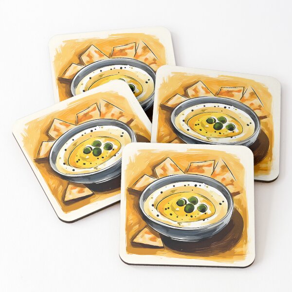 Item preview, Taste of the Mediterranean- Cubist Perspectives on Hummus and Olives Pop Art Fusion designed and sold by OlfactoART Studio.