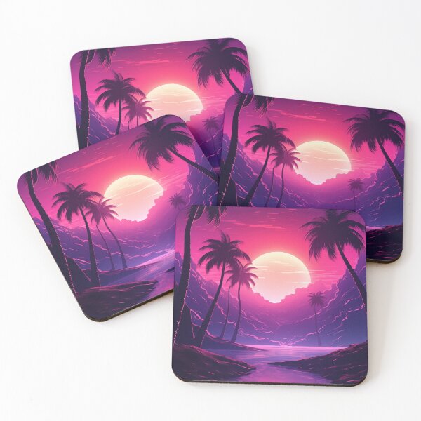 Item preview, Synthwave Palms Radiance: Tropical Echoes designed and sold by Mullet Monkey.