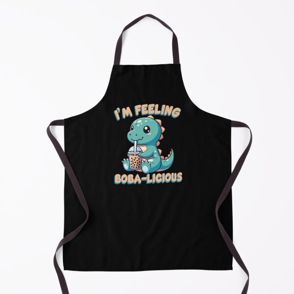 Item preview, I’m feeling boba-licious Cute Kawaii Dinosaur With Boba Drink designed and sold by wtfbba.