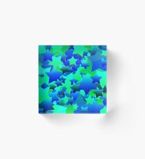 Bubble Stars Blue Acrylic Block