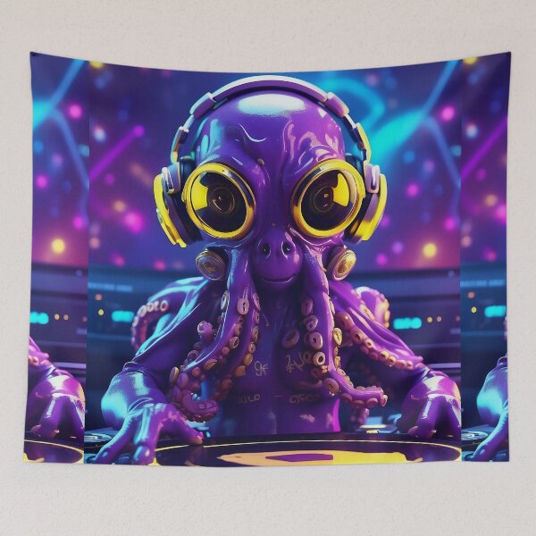 Item preview, Octo-Beats: Deep Sea DJ's Galactic Mix Session designed and sold by ArtComixHaven.