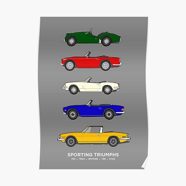 Sportliche Triumphs (Triumph Sportwagen) Oldtimer-Sammlung Poster