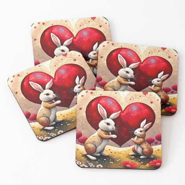 Item preview, Two Bunnies and a Big Red Heart designed and sold by Bright-Moonrise.