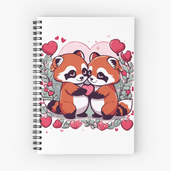 Item preview, Cute Kawaii Red Pandas Exchanging Valentines designed and sold by MtValleyDesign.