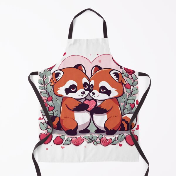Item preview, Cute Kawaii Red Pandas Exchanging Valentines designed and sold by MtValleyDesign.