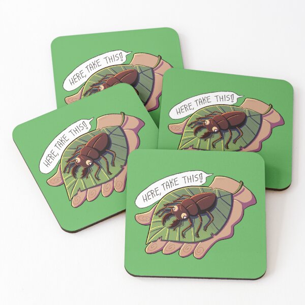 Item preview, Stag Beetle Gift on a Leaf designed and sold by skybluekitty.