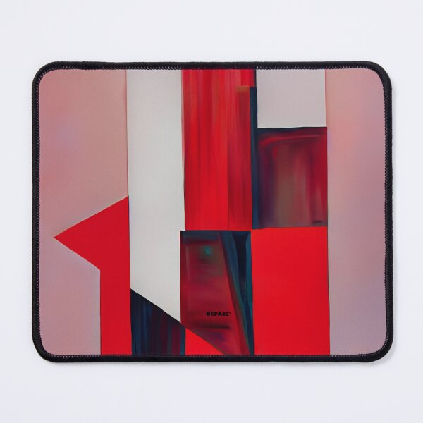 Item preview, A minimalist painting of geometric shapes in red by dePace' designed and sold by mrpropcake.