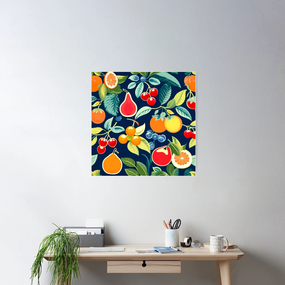 Vintage 60's 70's Fruit Pattern
