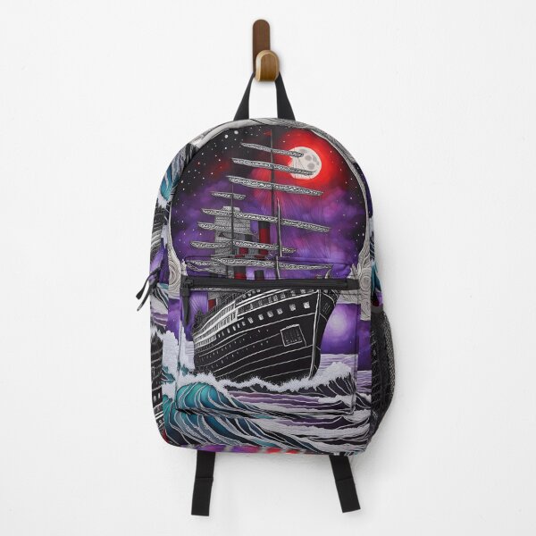 Item preview, Ship Sailing under a Red Moon and Purple Sky designed and sold by Bright-Moonrise.