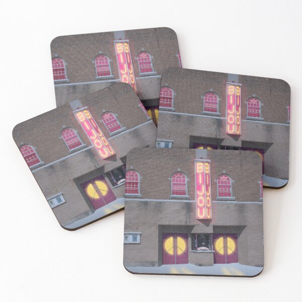Item preview, Old theater with snowy streets designed and sold by flowerlibrary.