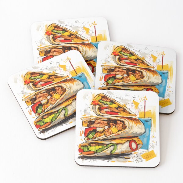 Item preview, Grilled Pop Art Harmony- Abstract Expressions of Chicken and Beef Shawarma designed and sold by OlfactoART Studio.