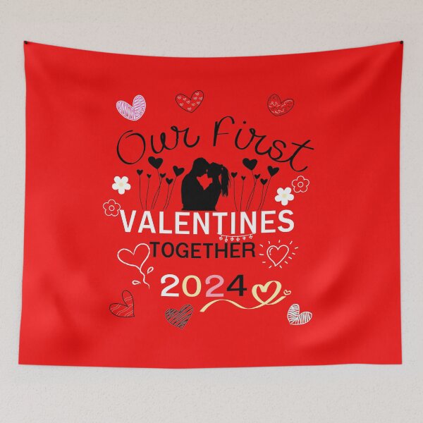 Item preview, Our First Valentines Day Together 2024 | Valentine's Gifts for your Lovers Essential T-Shirt designed and sold by Purrz.
