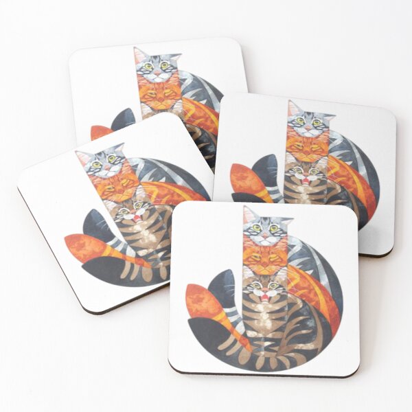 Item preview, Cat Expressions - Three cats with different shapes and expressions designed and sold by Dittery.