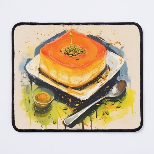 Item preview, Sweet Geometrics- Abstract Kunafa in Culinary Cubism Pop Art designed and sold by OlfactoART Studio.