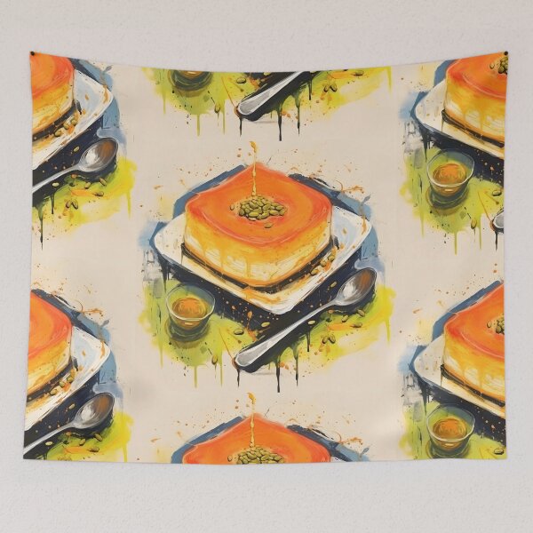 Item preview, Sweet Geometrics- Abstract Kunafa in Culinary Cubism Pop Art designed and sold by OlfactoART Studio.