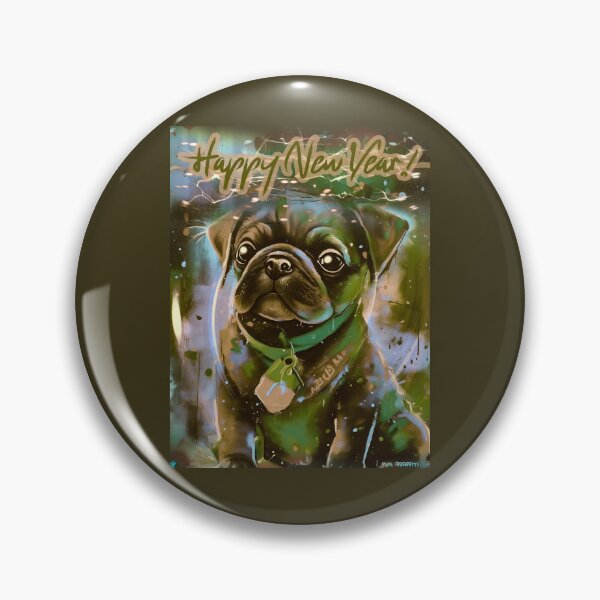 Item preview, Pug HAPPY HOLIDAYS 135 NEW YEARS DAY ALTERNATIVE 2 designed and sold by RedBluffTraders.