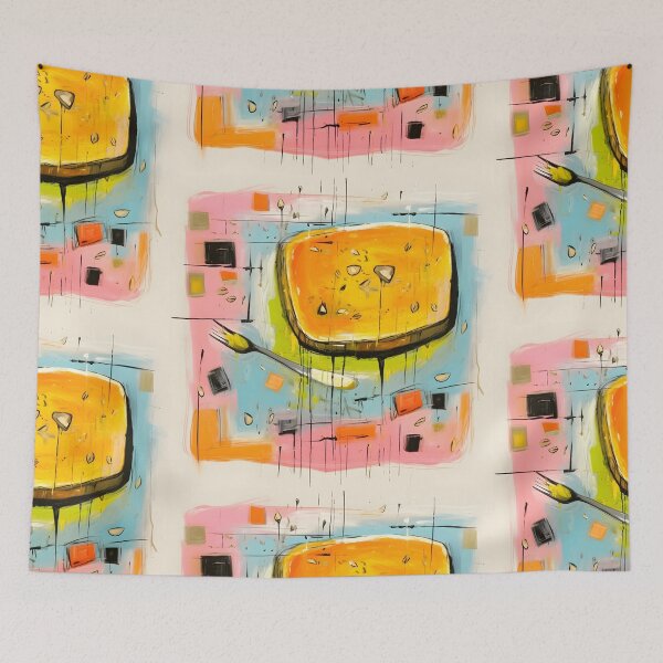 Item preview, Layers of Delight- Pop Art Fusion in the Abstract Expressionist World of Kunafa designed and sold by OlfactoART Studio.